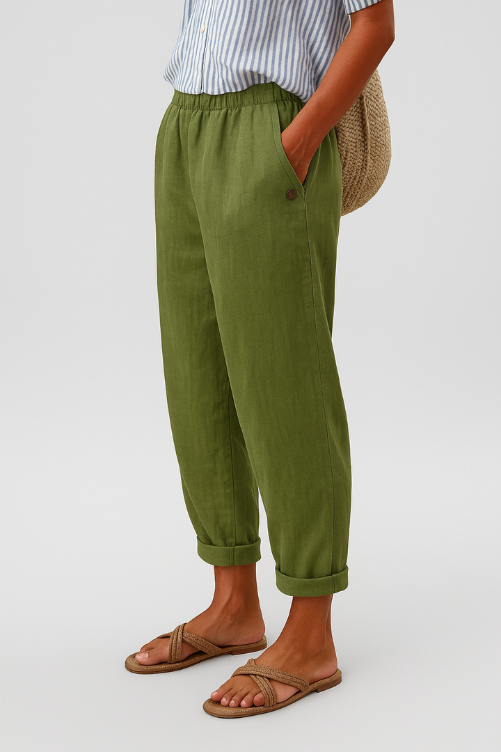Straight-Leg Pants with Side Pockets