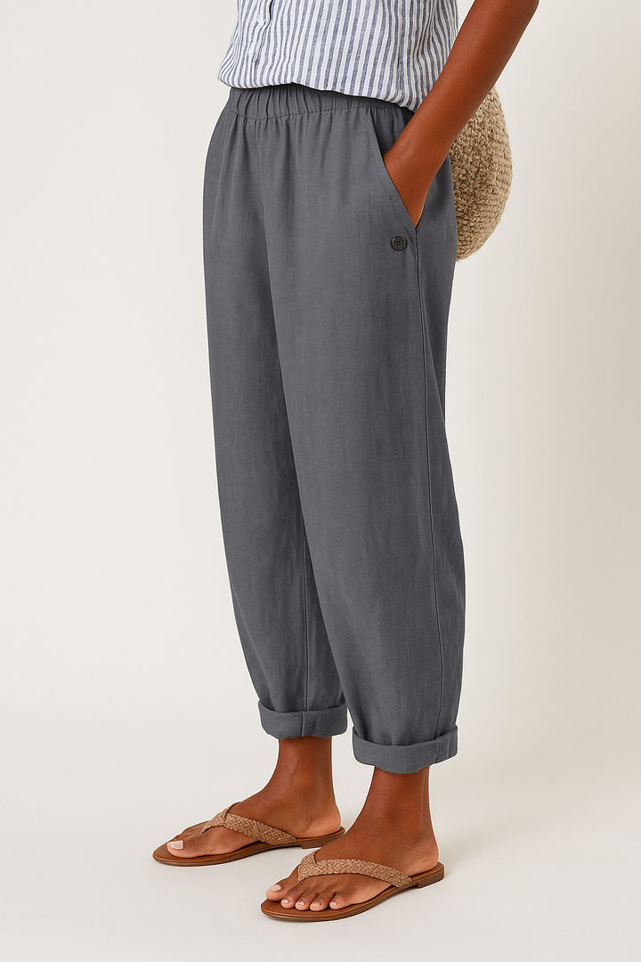 Straight-Leg Pants with Side Pockets