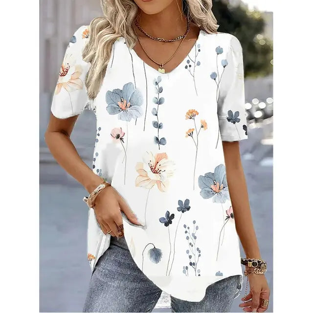 Striped V-Neck Tee