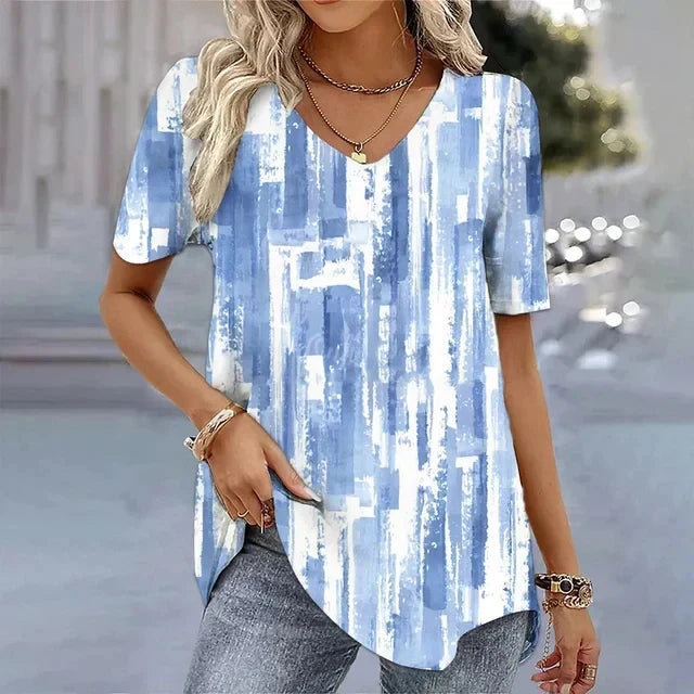 Striped V-Neck Tee