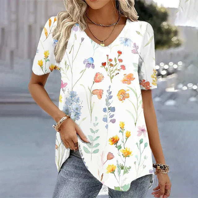 Striped V-Neck Tee