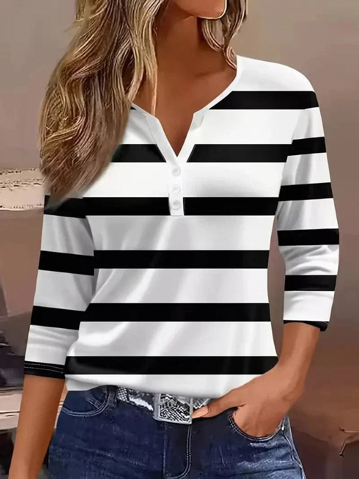 Striped V-Neck Top