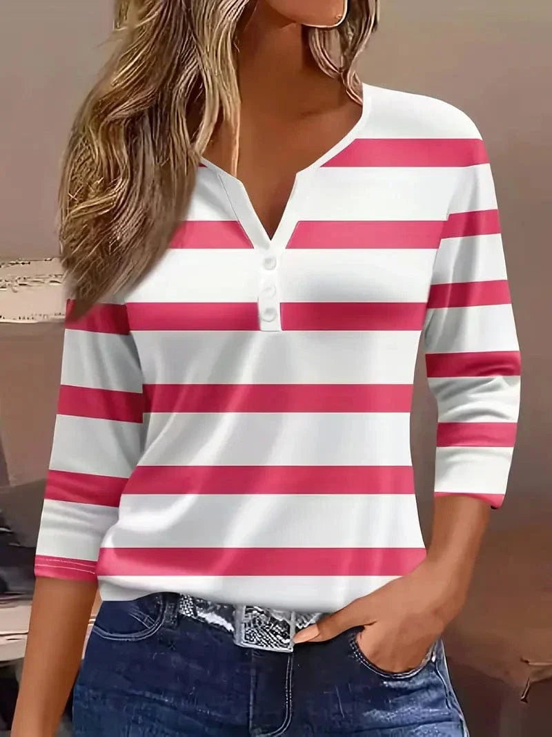 Striped V-Neck Top