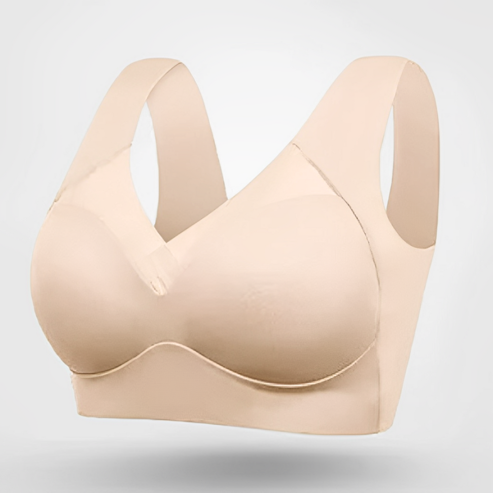 Women's seamless wireless push-up bra in beige