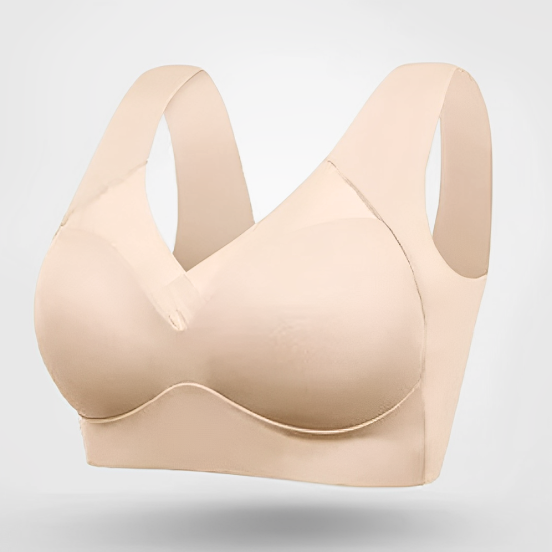 Women's seamless wireless push-up bra in beige