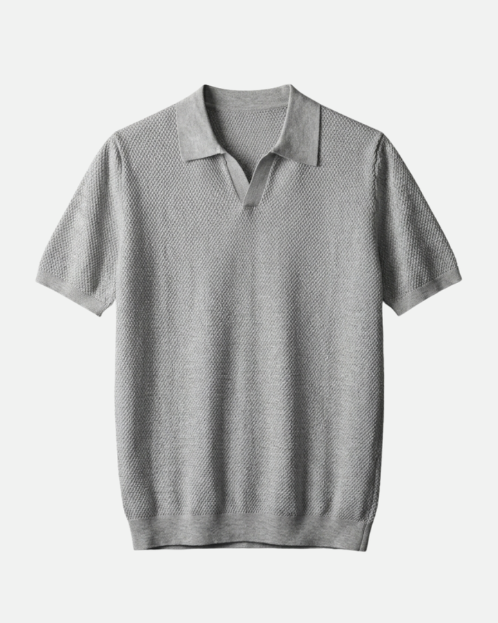 Textured Knit Polo Shirt with Modern Fit