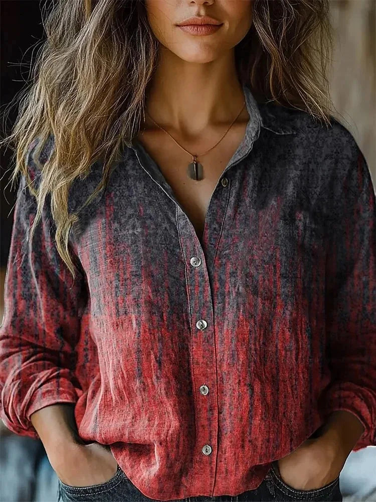 Vintage Floral Print Button-Down Shirt
