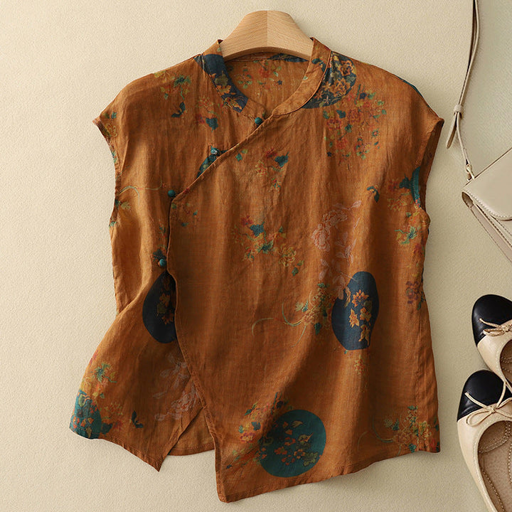 Vintage Floral Sleeveless Top