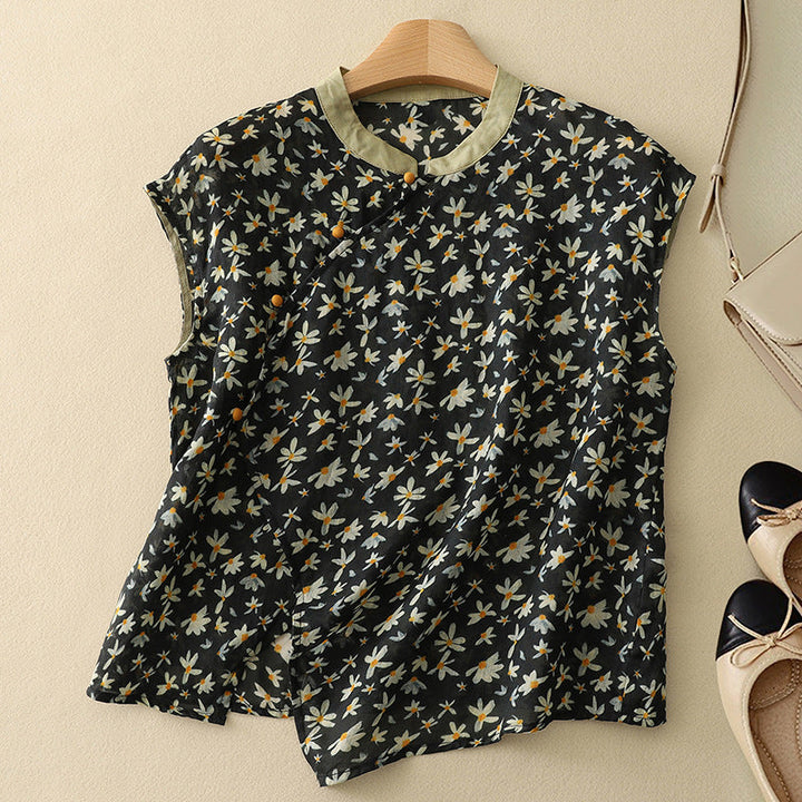 Vintage Floral Sleeveless Top