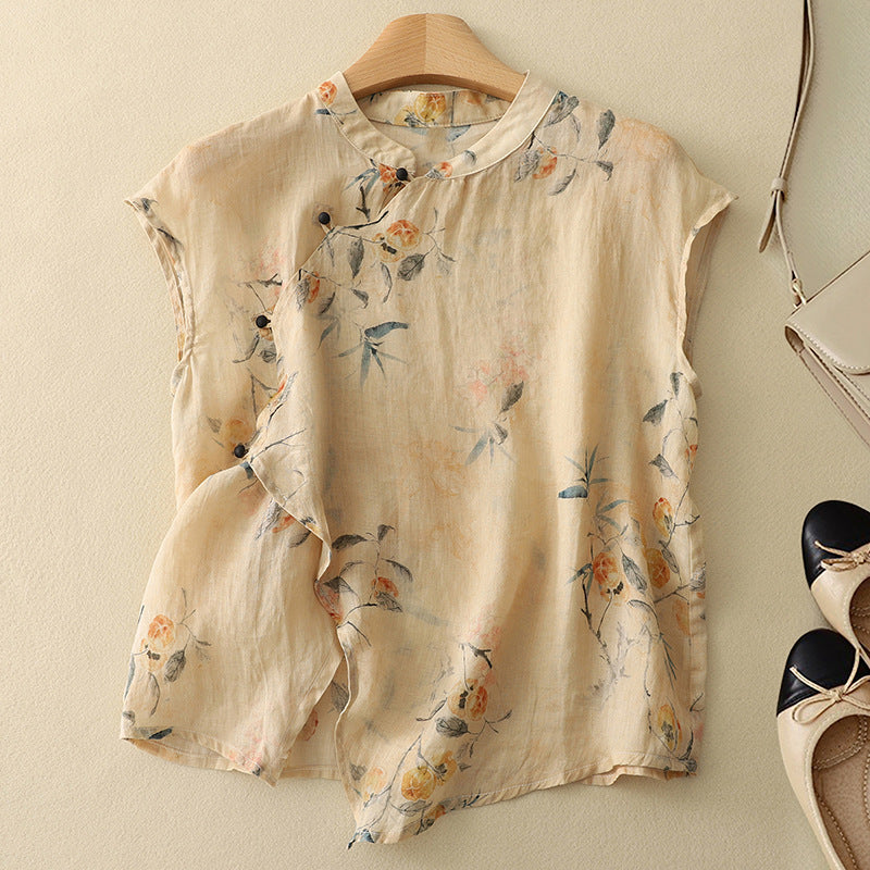Vintage Floral Sleeveless Top