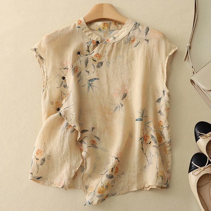 Vintage Floral Sleeveless Top