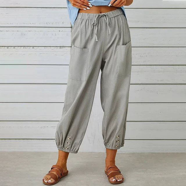 High Waist Relaxed Linnen Pants