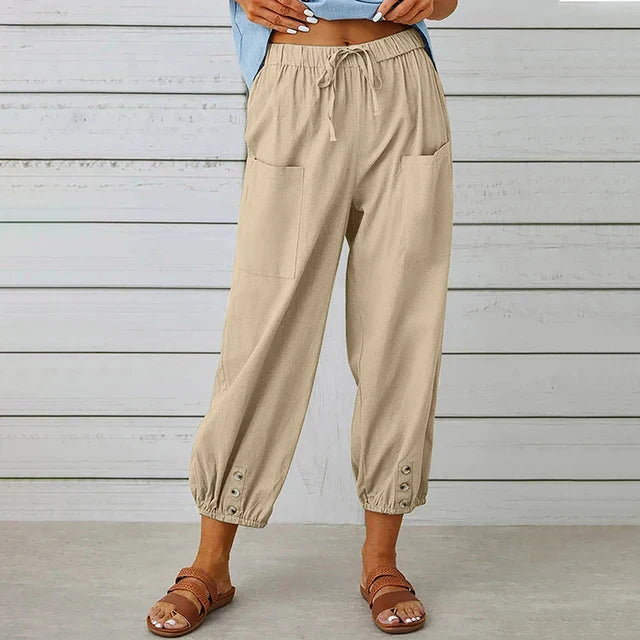 High Waist Relaxed Linnen Pants