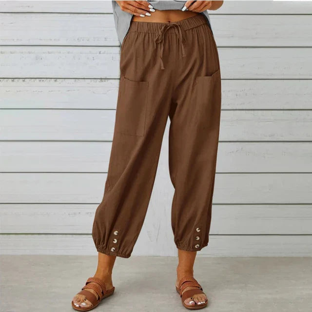 High Waist Relaxed Linnen Pants