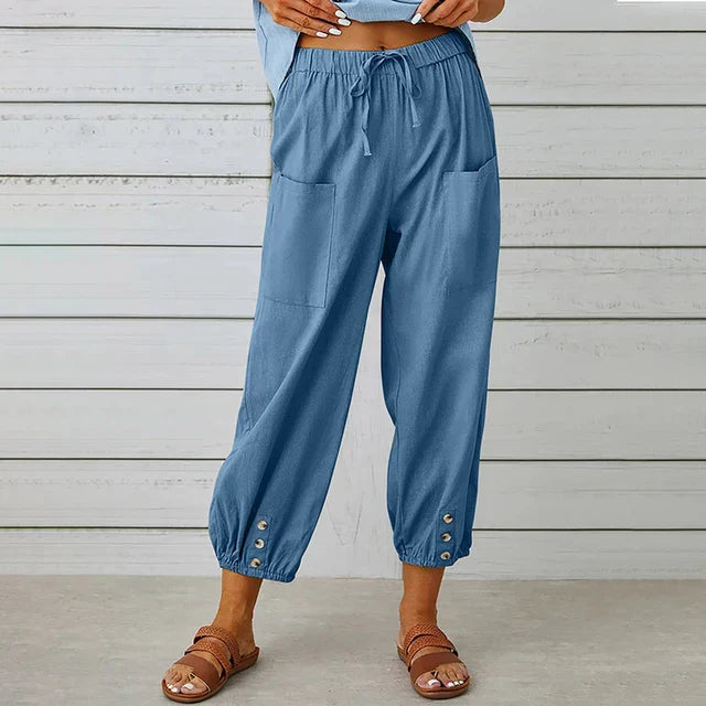 High Waist Relaxed Linnen Pants