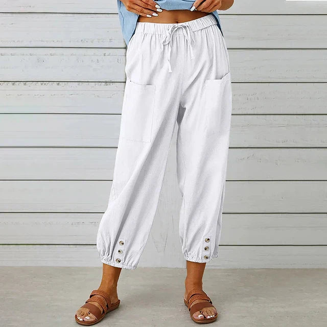 High Waist Relaxed Linnen Pants