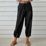 High Waist Relaxed Linnen Pants
