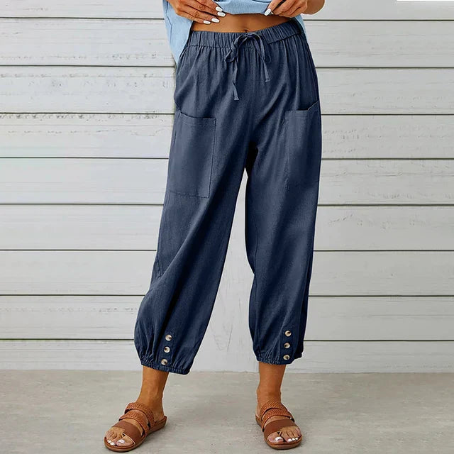 High Waist Relaxed Linnen Pants