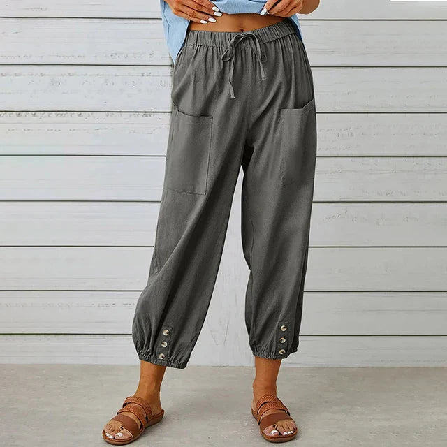 High Waist Relaxed Linnen Pants