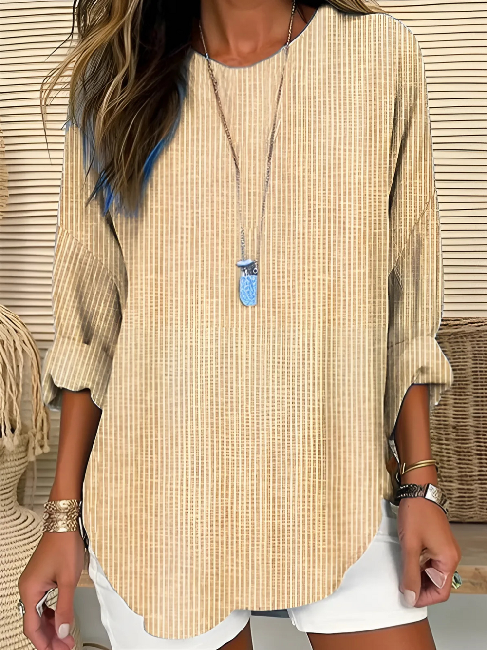 Trendy Striped Blouse - Yellow