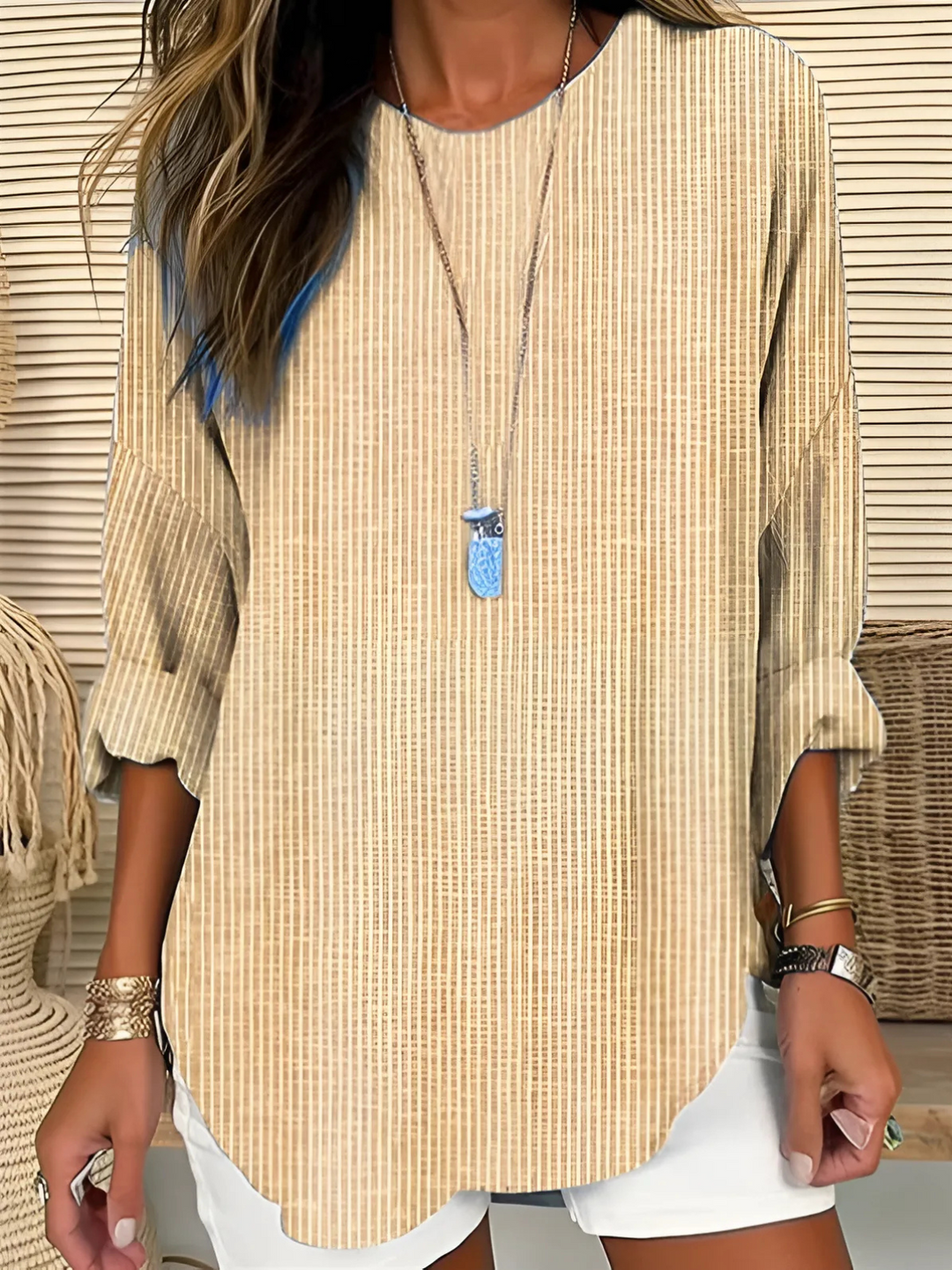 Trendy Striped Blouse - Yellow