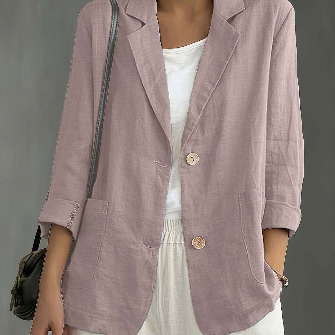 Tailored Linen Blazer in pink