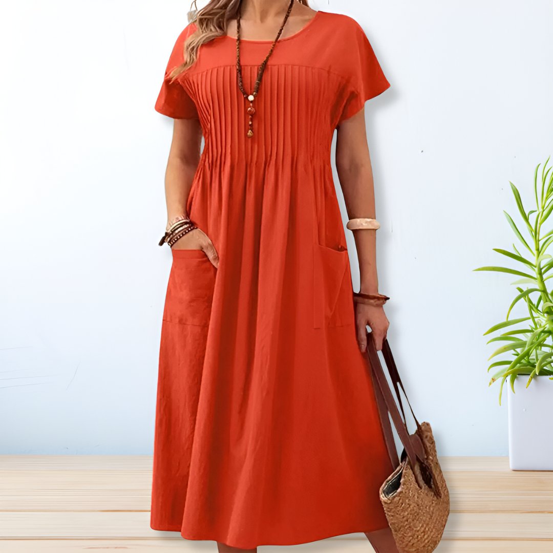 Relaxed fit day dress in orange