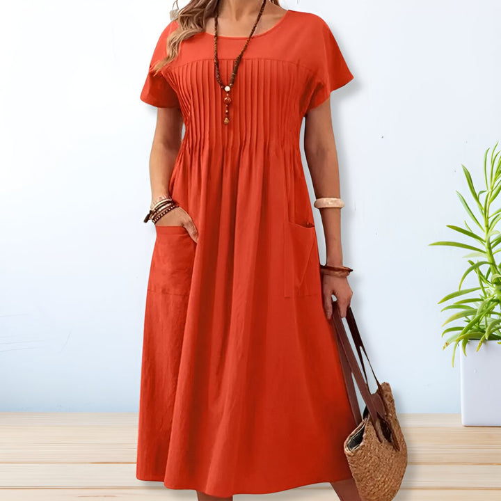 Relaxed fit day dress in orange