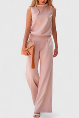 Women's Round Neck Wide Leg Jumpsuit