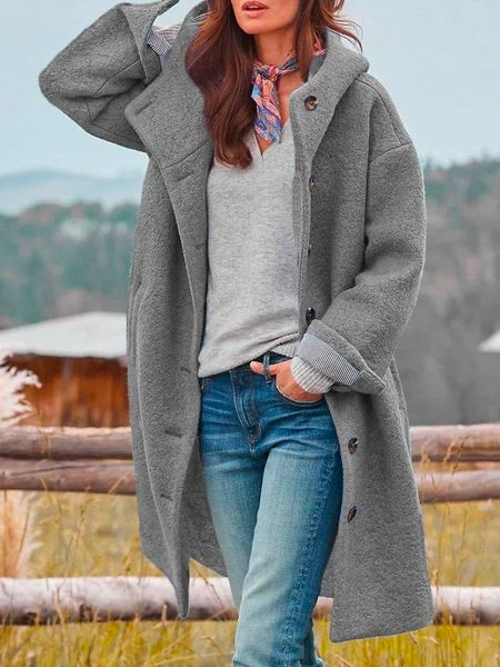 Women's plush fleece jacket grey