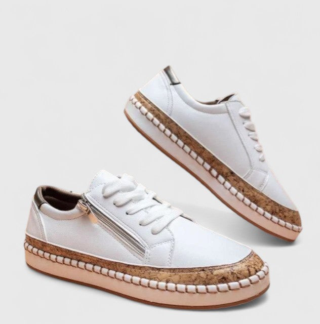 Floral Print Orthopedic Slip-On Shoes - Pure White