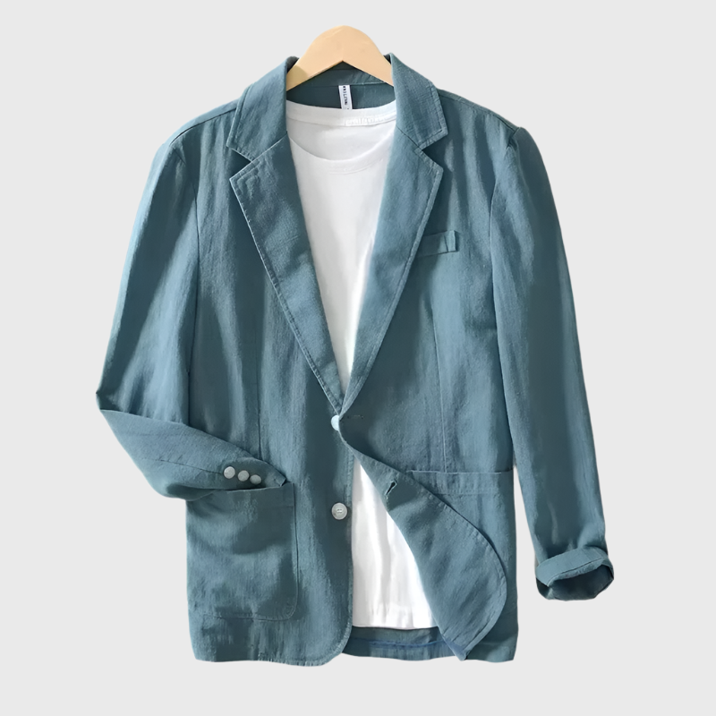 Blue men's cotton blazer