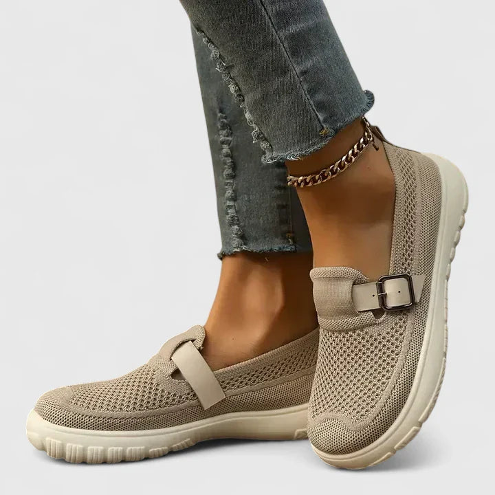 Sleek Urban Comfort Loafers - Beige