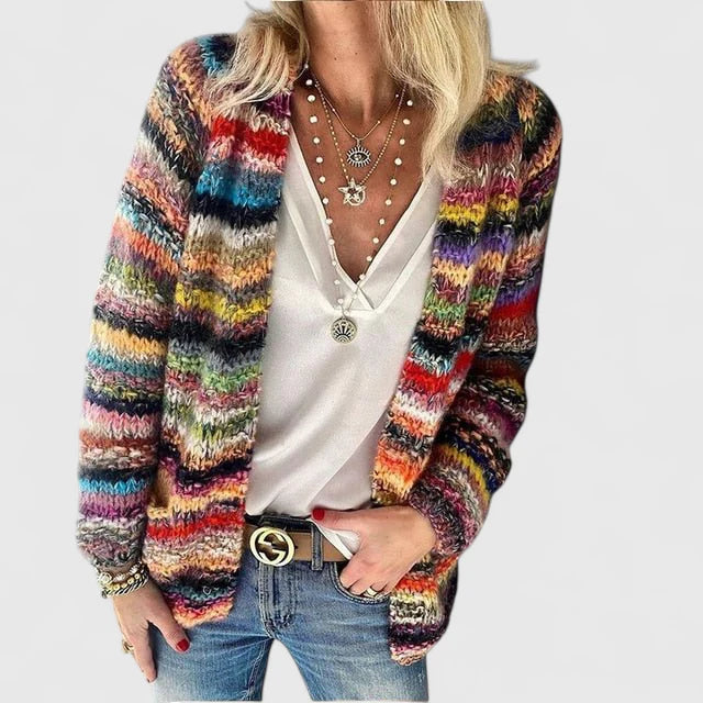 Relaxed Cozy Knit Cardigan - Red