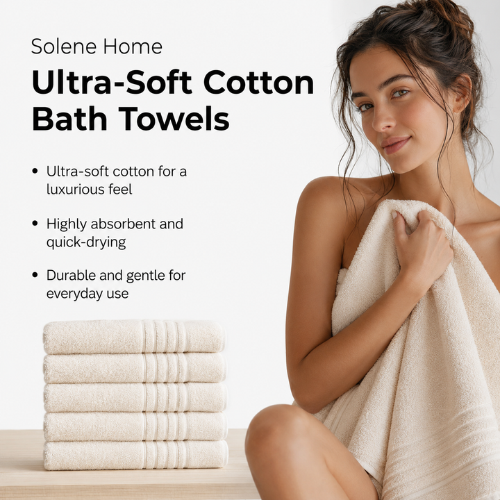 Ultra-Soft Cotton Bath Towels