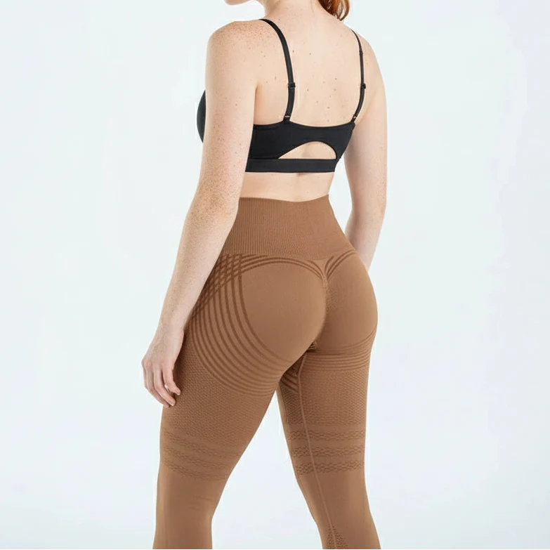 Women's high waist shaping leggings in brown