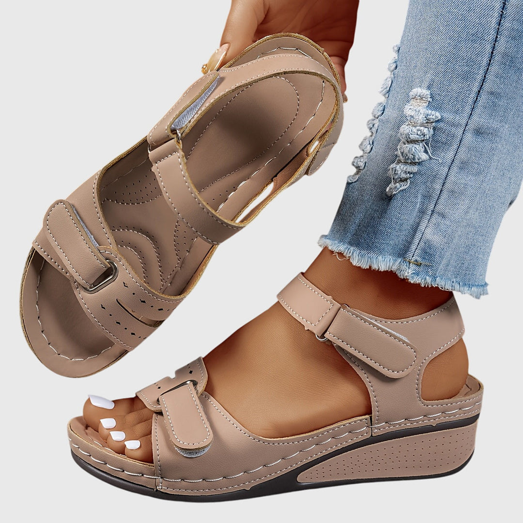 Orthopedic Cross-Strap Sandals - Khaki
