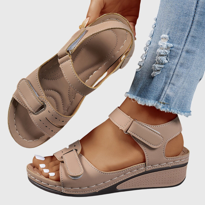 Orthopedic Cross-Strap Sandals - Khaki