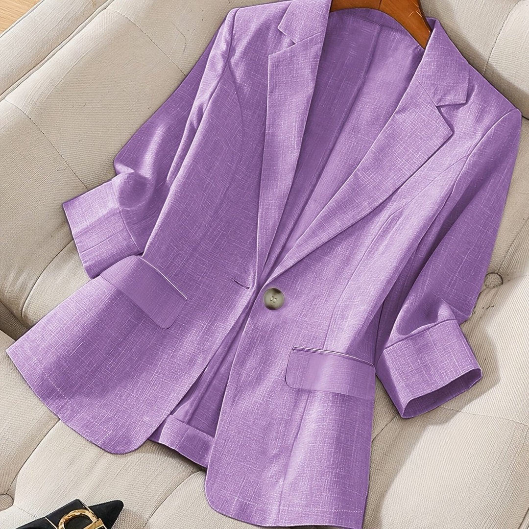 Tailored Cropped Blazer in violet