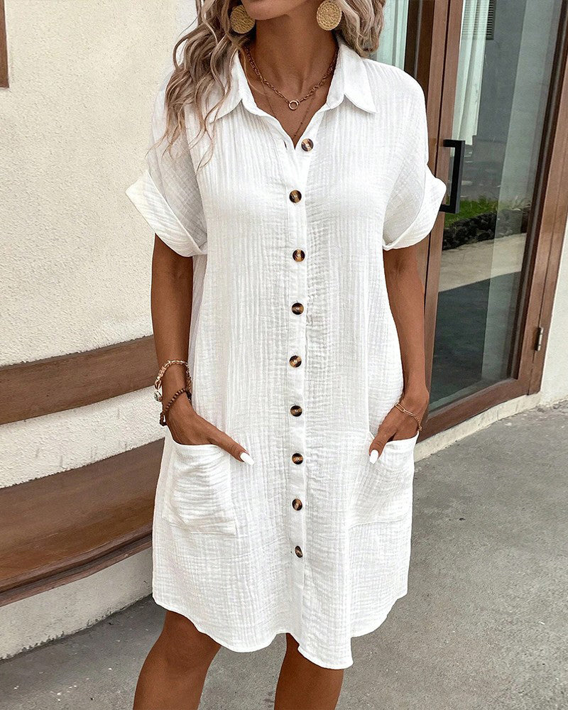 Effortless Summer Comfort Dress - White