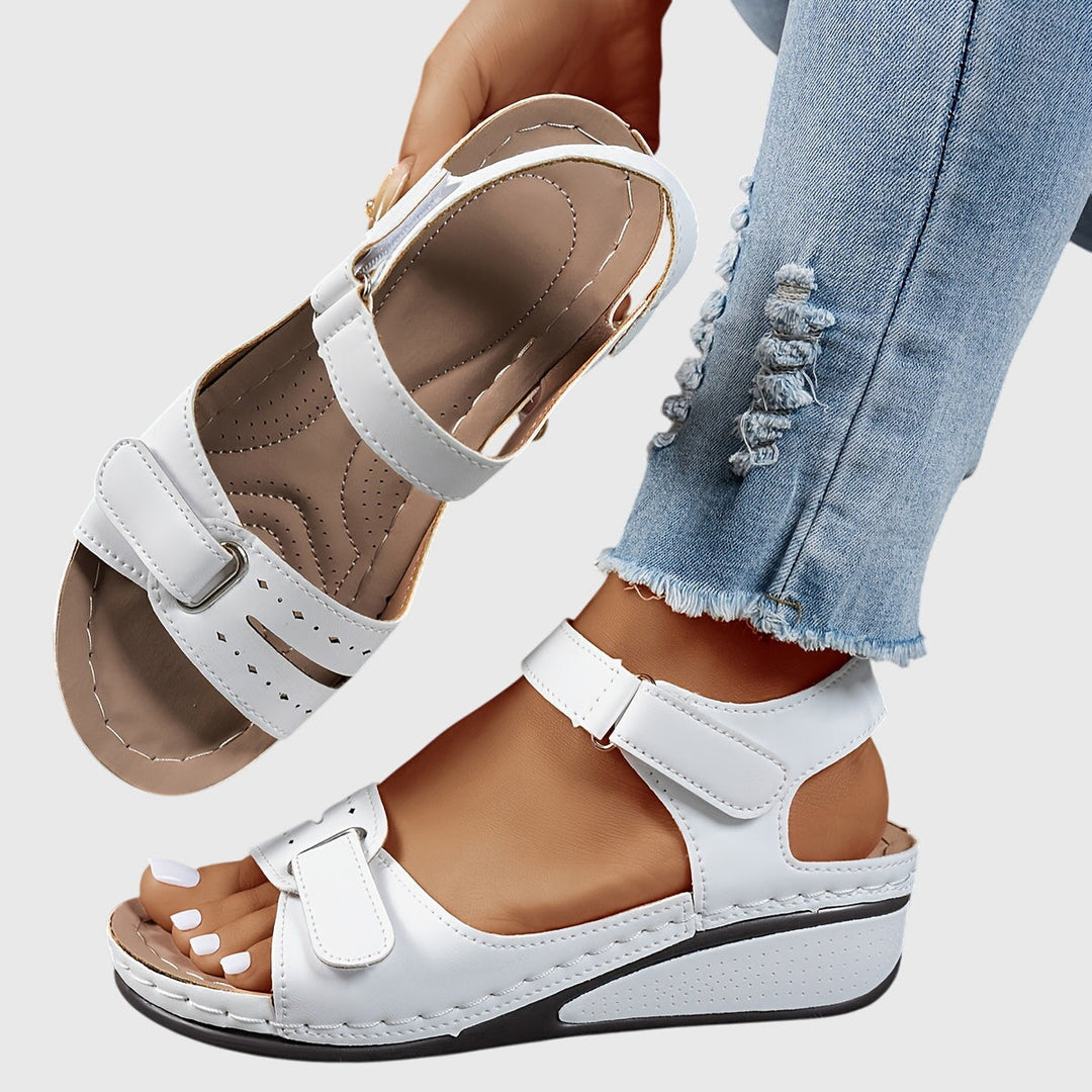 Orthopedic Cross-Strap Sandals - White