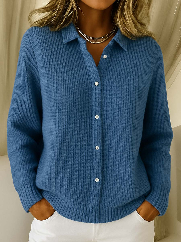 Classic Knitted Button Cardigan - Navy