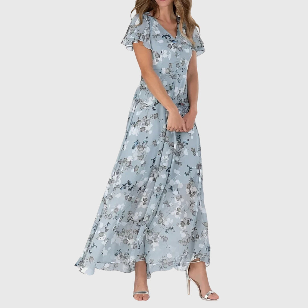 Figure-flattering midi dress in blue