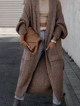 Women's Maxi Length Duster Cardigan with Pockets