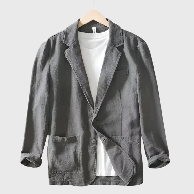 Gray men's cotton blazer