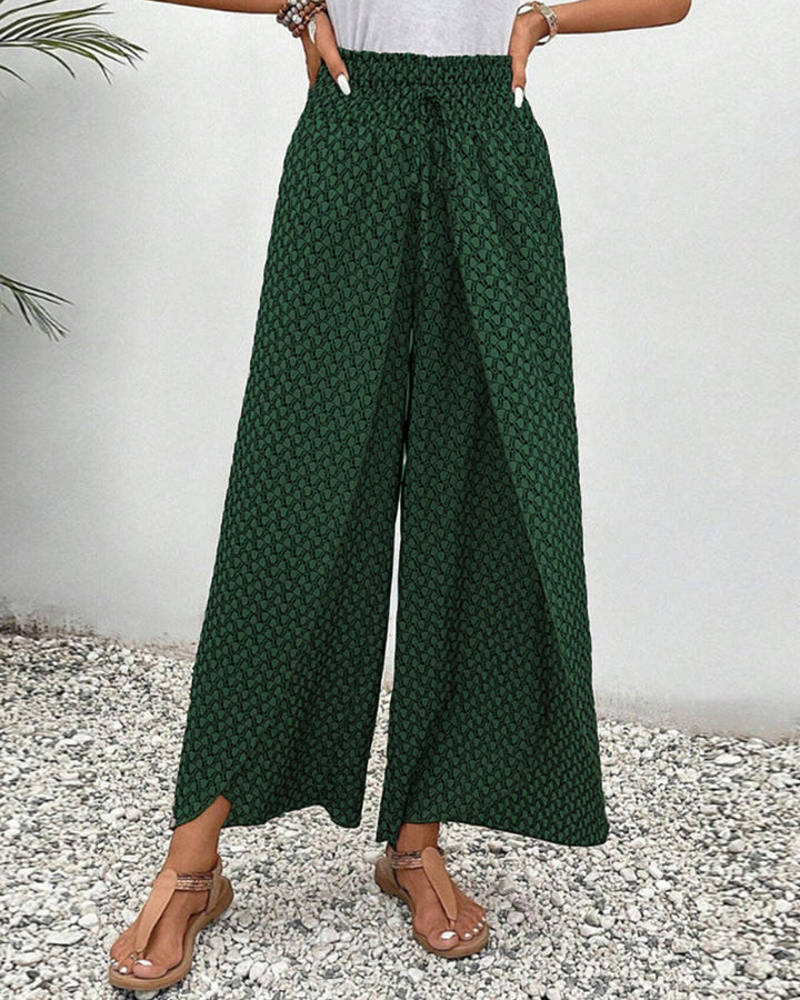 Relaxed Wide-Leg Trousers with Geometric Print