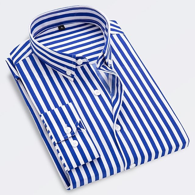 Striped Summer Cotton Shirt - Blue