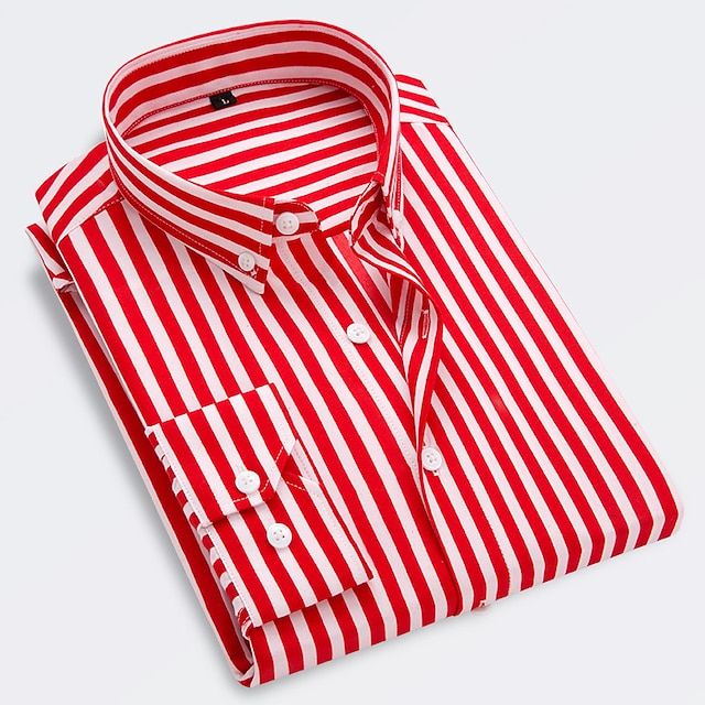 Striped Summer Cotton Shirt - Red