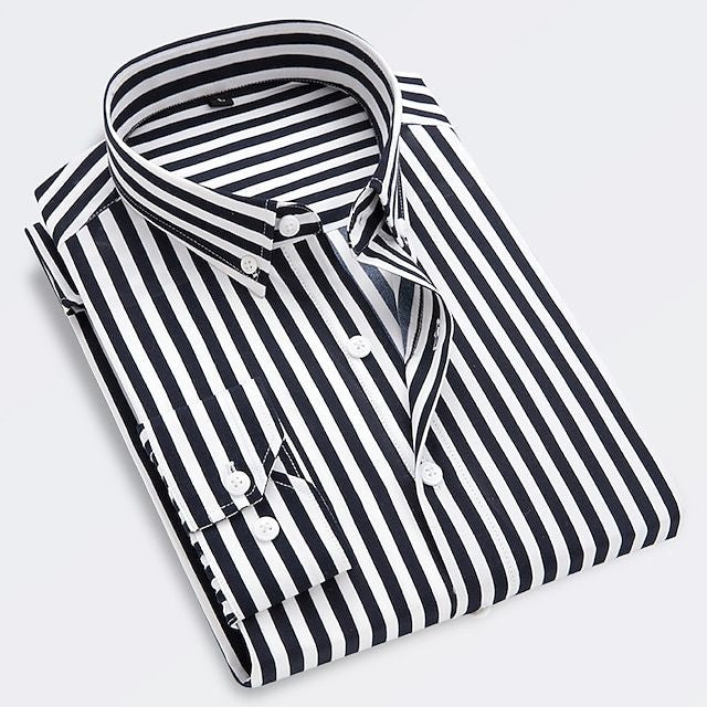 Striped Summer Cotton Shirt - Black