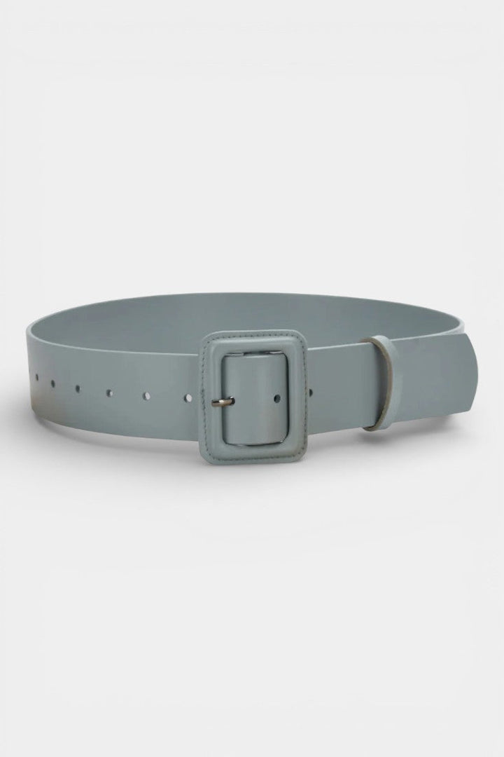 Women's square buckle belt in light blue